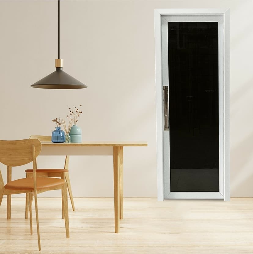 Modelo Glass Alumínio – (Folha Perfil Alumínio - Vidro) Porta Embutida